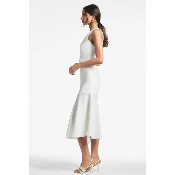 NWT Sachin & Babi Naomi Belted Halter Midi Dress in Ivory Size 12 - Picture 2 of 12